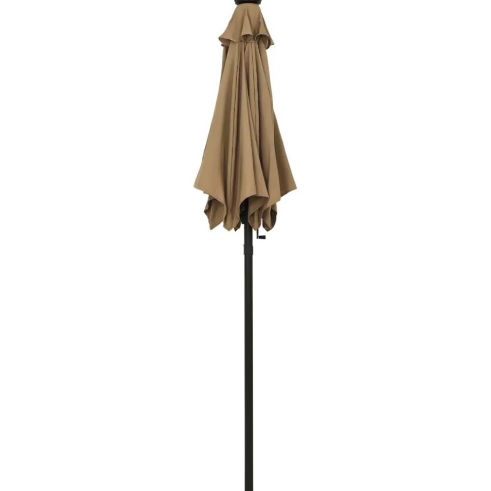 Clearance FinePRICE Aurinkovarjo LED-valolla 200x211 cm alumiini musta