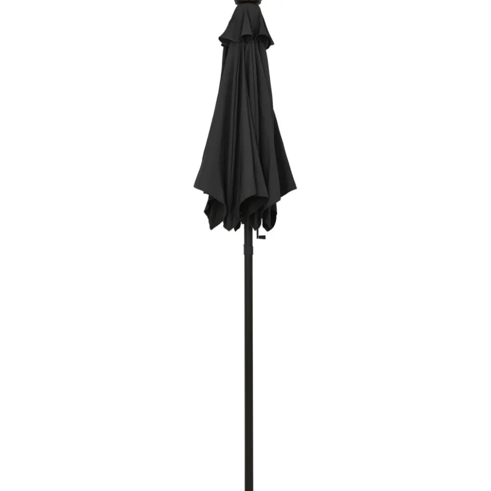 Clearance FinePRICE Aurinkovarjo LED-valolla 200x211 cm alumiini musta