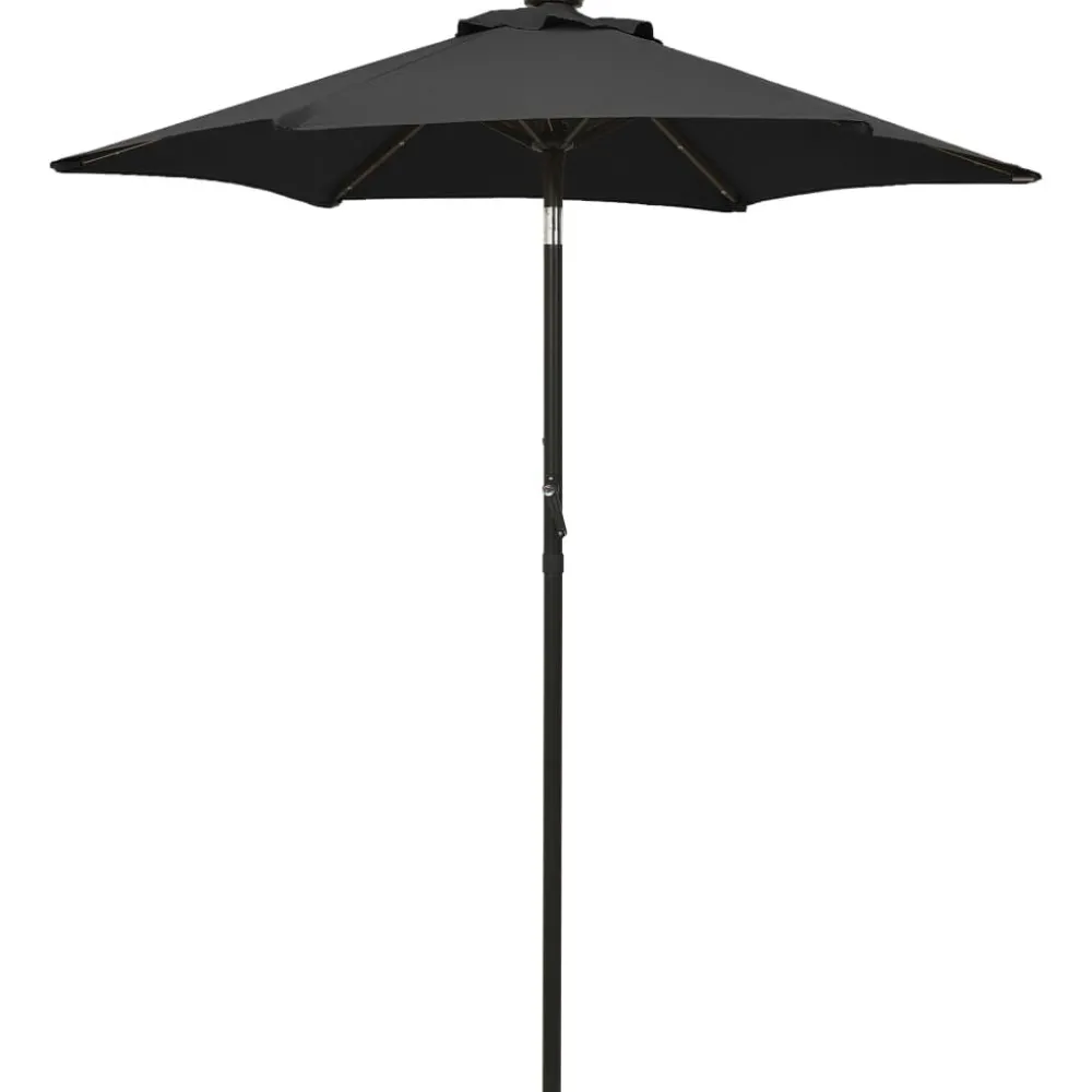 Clearance FinePRICE Aurinkovarjo LED-valolla 200x211 cm alumiini musta