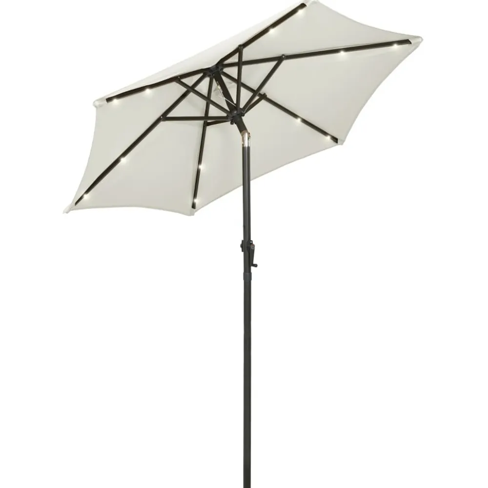 Clearance FinePRICE Aurinkovarjo LED-valolla 200x211 cm alumiini musta