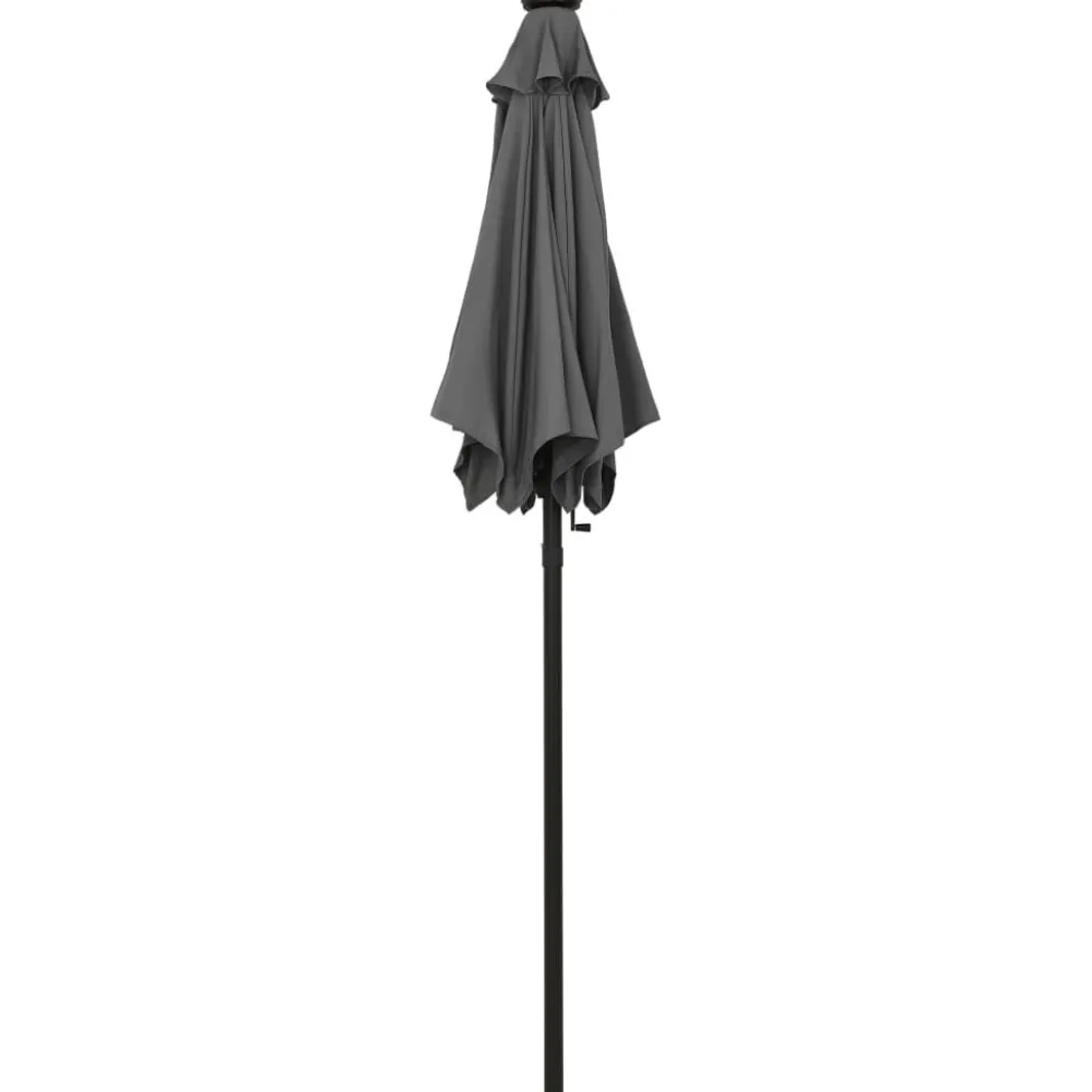 Clearance FinePRICE Aurinkovarjo LED-valolla 200x211 cm alumiini musta
