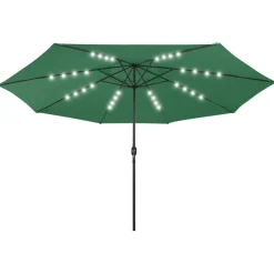 Clearance FinePRICE Aurinkovarjo LED-valot ja metallitanko 400 cm antrasiitti