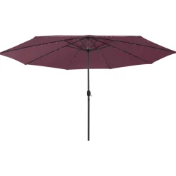 Clearance FinePRICE Aurinkovarjo LED-valot ja metallitanko 400 cm antrasiitti