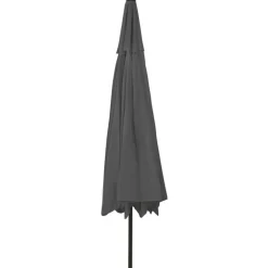 Clearance FinePRICE Aurinkovarjo LED-valot ja metallitanko 400 cm antrasiitti