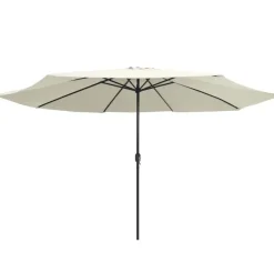 New FinePRICE Aurinkovarjo metallirunko 400 cm hiekanvalkoinen