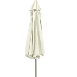 New FinePRICE Aurinkovarjo metallirunko 400 cm hiekanvalkoinen