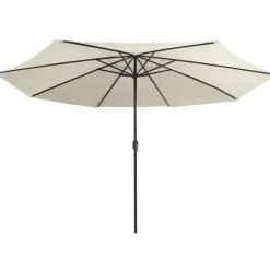 New FinePRICE Aurinkovarjo metallirunko 400 cm hiekanvalkoinen