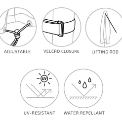 House Nordic Aurinkovarjon suoja Luxury Cover, vettä hylkivä, musta