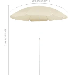 Outlet FinePRICE Aurinkovarjo terästanko 180 cm sininen