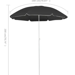 Outlet FinePRICE Aurinkovarjo terästanko 180 cm sininen