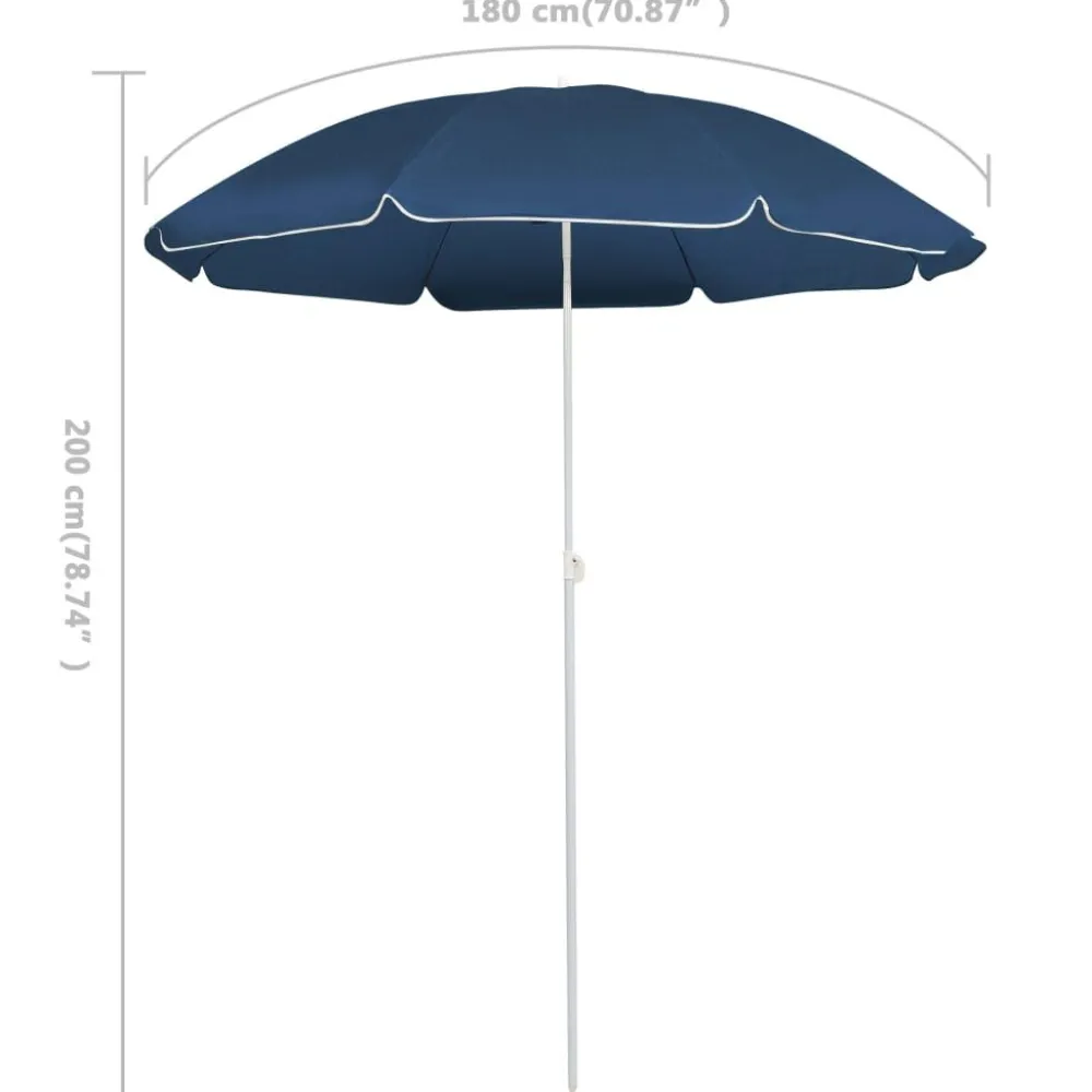 Outlet FinePRICE Aurinkovarjo terästanko 180 cm sininen