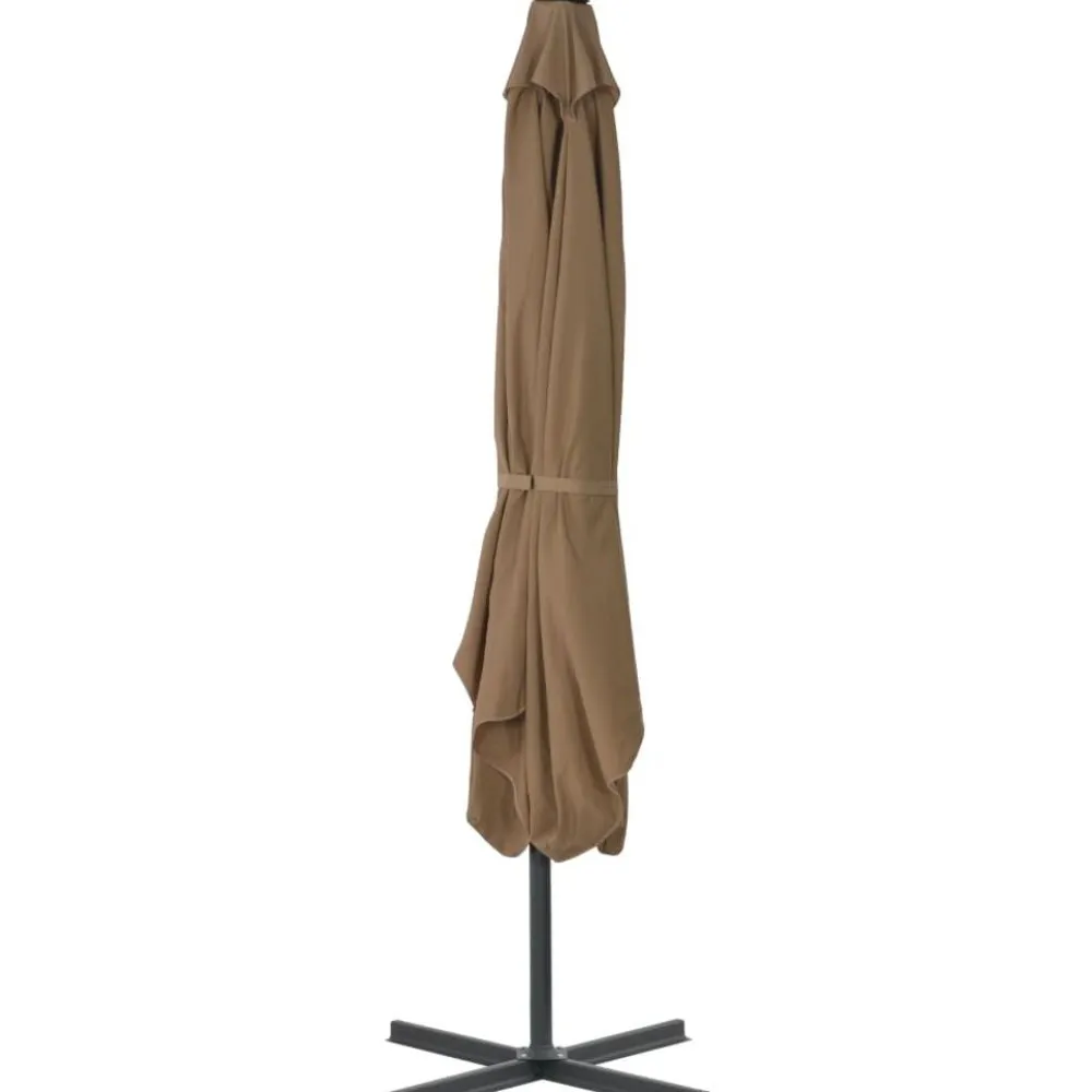 Outlet FinePRICE Aurinkovarjo terästanko 250x250 cm harmaanruskea