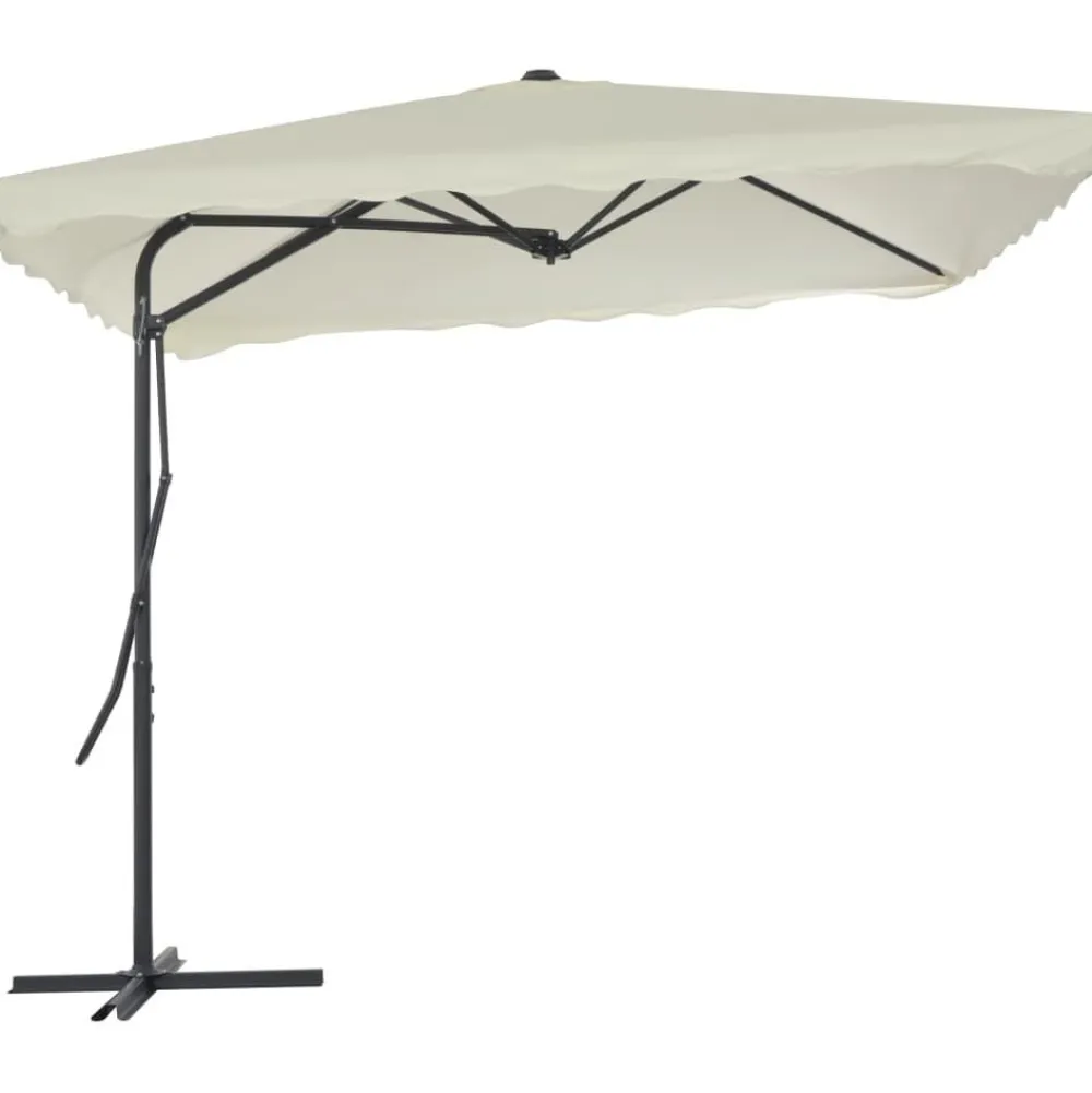 Discount FinePRICE Aurinkovarjo terästanko 250x250 cm hiekanruskea
