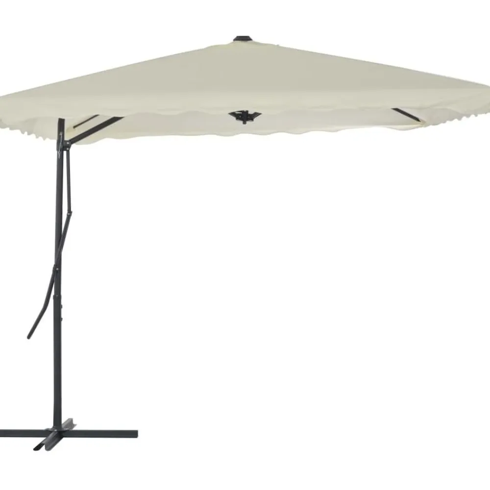 Discount FinePRICE Aurinkovarjo terästanko 250x250 cm hiekanruskea