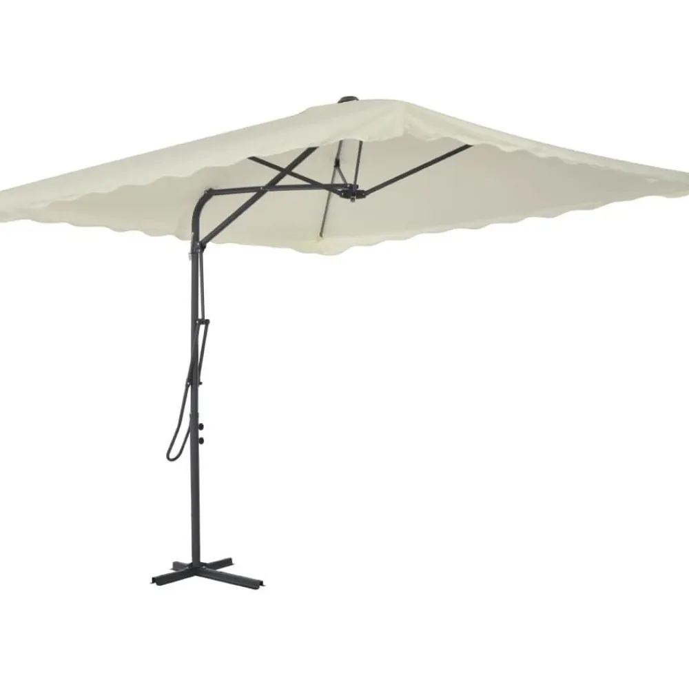 Discount FinePRICE Aurinkovarjo terästanko 250x250 cm hiekanruskea