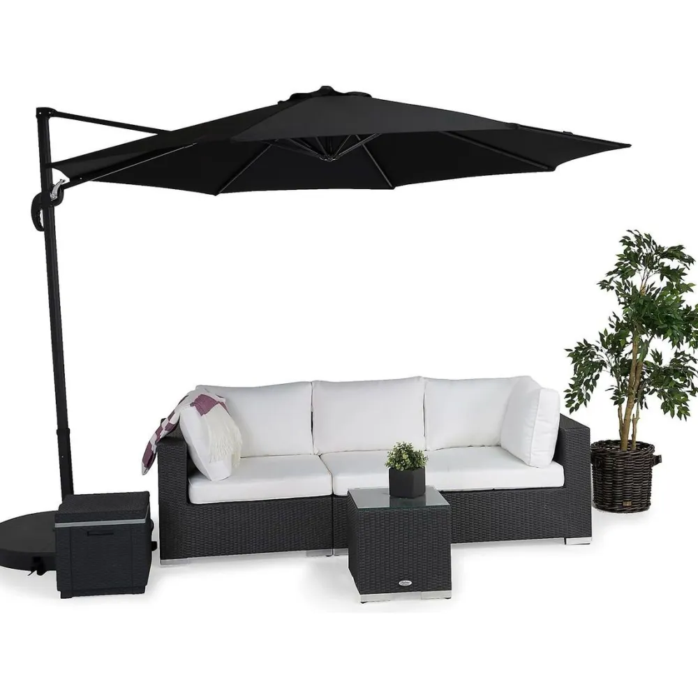 Clearance Comfort Garden Aurinkovarjo Vienna Ø300 cm musta/musta