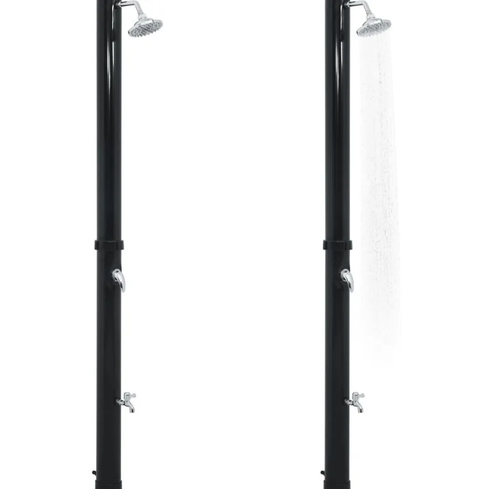 Online FinePRICE Aurinkovoimasuihku 220 cm 20 l musta