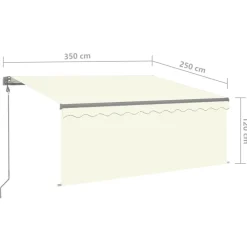 Best FinePRICE Automaattimarkiisi verhoLED/tuulisensori 3x2,5 m sininen/valkoinen