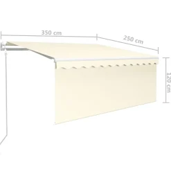 Sale FinePRICE Automaattisesti kelattava markiisi verhoilla 3x2,5 m sinivalk.
