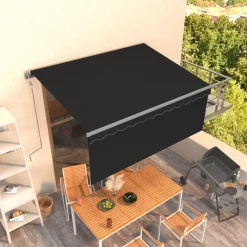 Sale FinePRICE Automaattisesti kelattava markiisi verhoilla 3x2,5 m sinivalk.