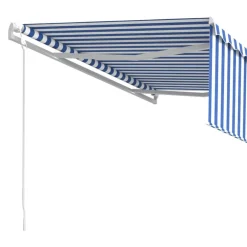 Sale FinePRICE Automaattisesti kelattava markiisi verhoilla 3x2,5 m sinivalk.