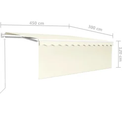 Sale FinePRICE Automaattisesti kelattava markiisi verhoilla 3x2,5 m sinivalk.