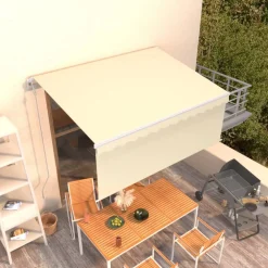 Sale FinePRICE Automaattisesti kelattava markiisi verhoilla 3x2,5 m sinivalk.