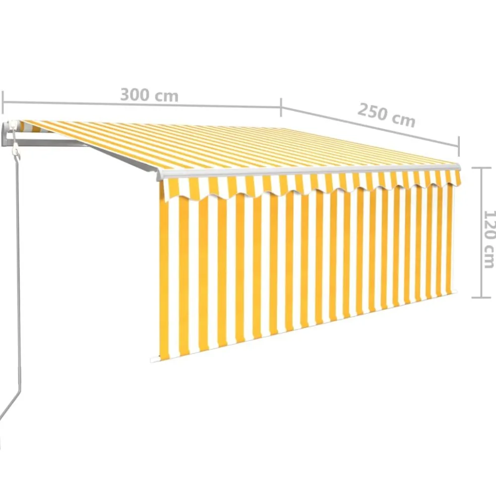 Sale FinePRICE Automaattisesti kelattava markiisi verhoilla 3x2,5 m sinivalk.