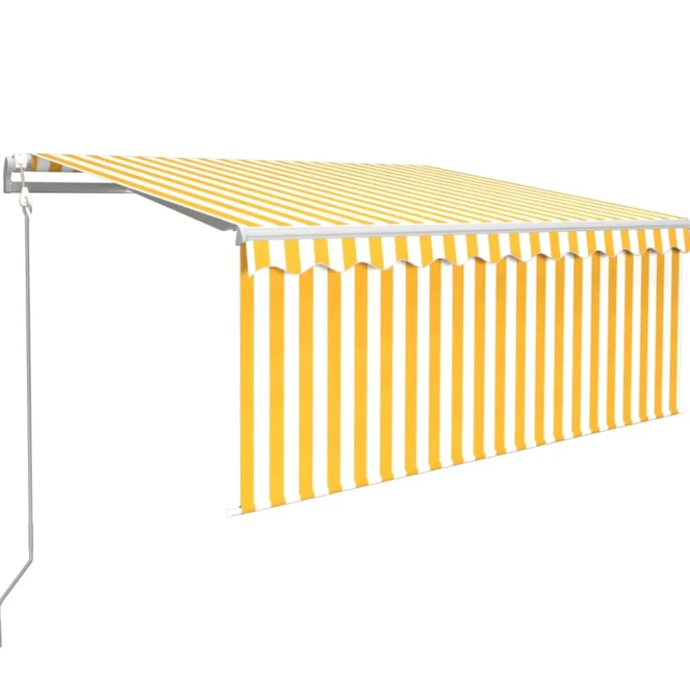 Sale FinePRICE Automaattisesti kelattava markiisi verhoilla 3x2,5 m sinivalk.