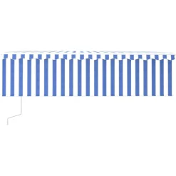 Sale FinePRICE Automaattisesti kelattava markiisi verhoilla 3x2,5 m sinivalk.