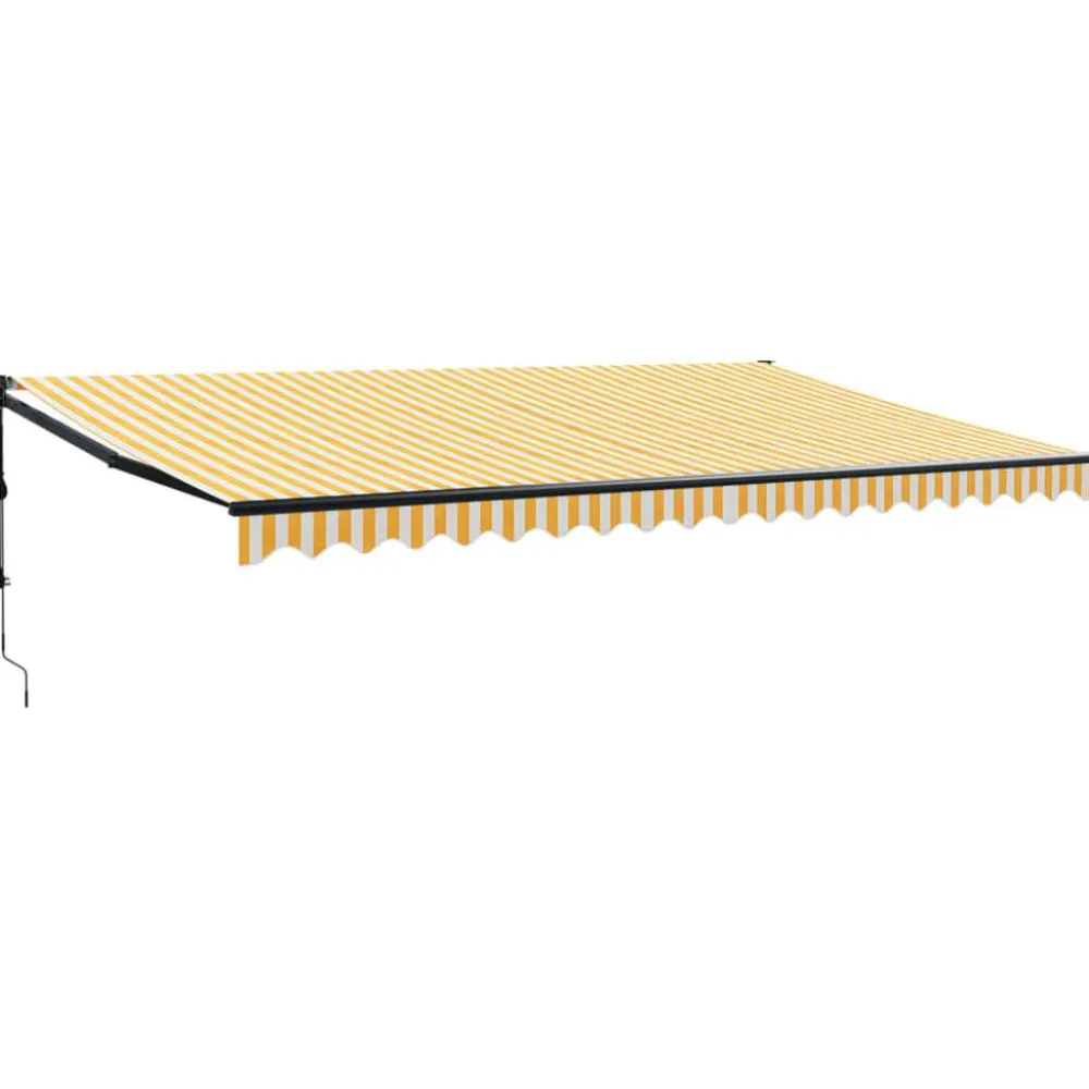 Discount FinePRICE Automaattisesti sisäänkelattava markiisi keltainen/valkoinen 5x3 m
