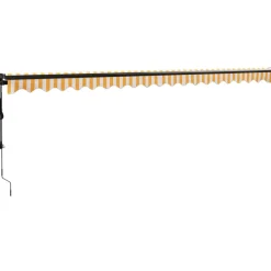 Discount FinePRICE Automaattisesti sisäänkelattava markiisi keltainen/valkoinen 5x3 m