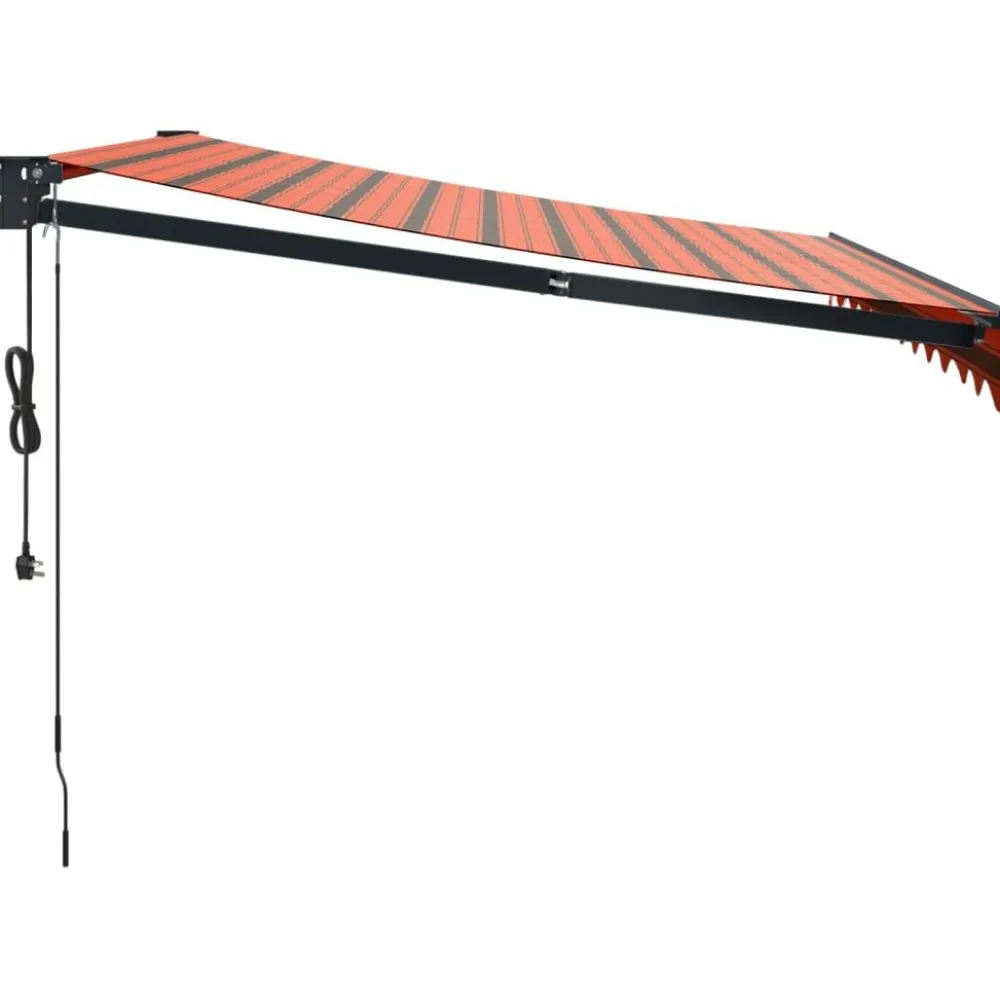 New FinePRICE Automaattisesti sisäänkelattava markiisi oranssi/ruskea 3x2,5 m