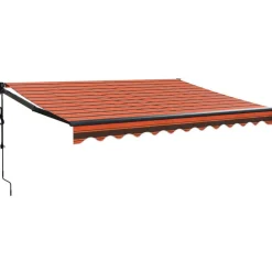 New FinePRICE Automaattisesti sisäänkelattava markiisi oranssi/ruskea 3x2,5 m