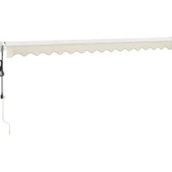 Clearance FinePRICE Automaattisesti sisäänkelattava markiisi kerma 4,5x3 m