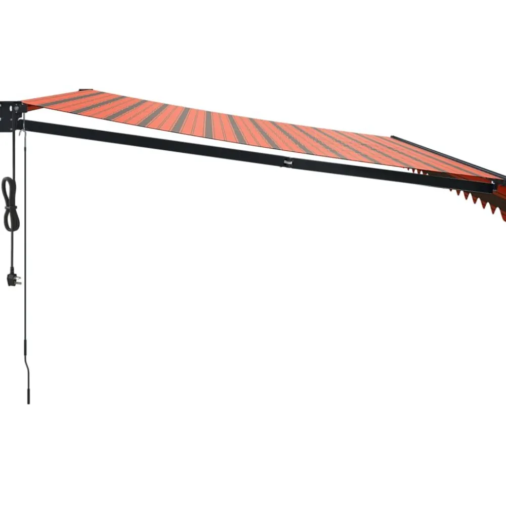 Discount FinePRICE Automaattisesti sisäänkelattava markiisi oranssi/ruskea 4x3 m
