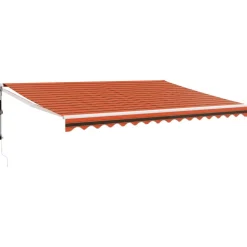 Hot FinePRICE Automaattisesti sisäänkelattava markiisi oranssi/ruskea 4,5x3 m