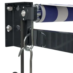 Outlet FinePRICE Automaattisesti sisäänkelattava markiisi sininen/valkoinen 3x2,5 m