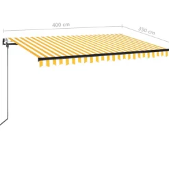New FinePRICE Automaattisesti sisäänkelattava markiisi 350x250 cm kerma