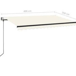 New FinePRICE Automaattisesti sisäänkelattava markiisi 350x250 cm kerma