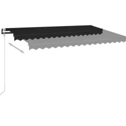 New FinePRICE Automaattisesti sisäänkelattava markiisi 350x250 cm kerma