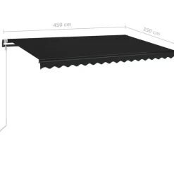 New FinePRICE Automaattisesti sisäänkelattava markiisi 350x250 cm kerma