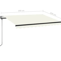 New FinePRICE Automaattisesti sisäänkelattava markiisi 350x250 cm kerma