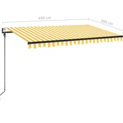 New FinePRICE Automaattisesti sisäänkelattava markiisi 350x250 cm kerma
