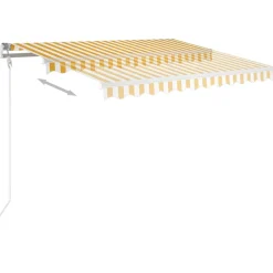 FinePRICE Automaattisesti sisäänkelattava markiisi 300x250cm sinivalk.