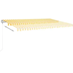 FinePRICE Automaattisesti sisäänkelattava markiisi 300x250cm sinivalk.