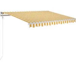 FinePRICE Automaattisesti sisäänkelattava markiisi 300x250cm sinivalk.