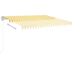 FinePRICE Automaattisesti sisäänkelattava markiisi 300x250cm sinivalk.