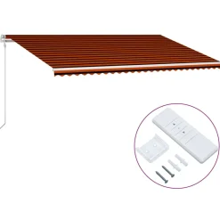 FinePRICE Automaattisesti sisäänkelattava markiisi 300x250cm sinivalk.