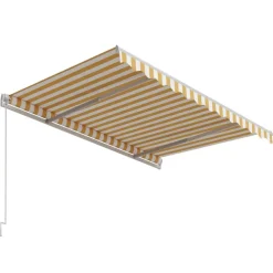 FinePRICE Automaattisesti sisäänkelattava markiisi 300x250cm sinivalk.
